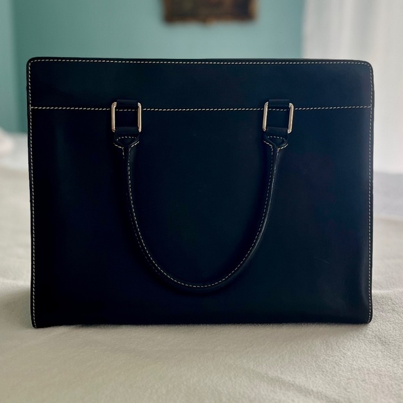 Vintage Dooney & Bourke Alto Black Leather Medium Pocket Tote - Picture 4 of 8